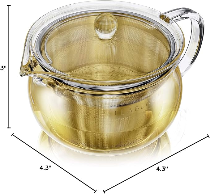 Teabloom Kyoto 2-in-1 Tea Kettle and Tea Maker – Glass Teapot with Removable Loose Tea Filter – Tea Connoisseur's Choice