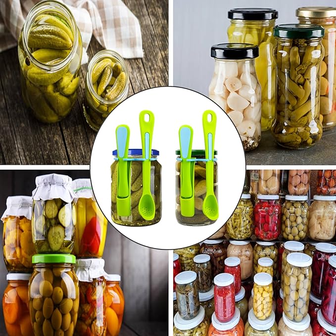 2 Pack Olive Spoon & Pickle Fork Grabber Tool, Picker for Jar, Kitchen Gadget