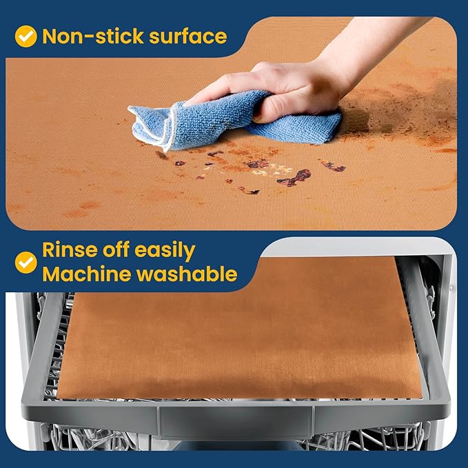 3 Pack Heavy Duty Oven Cover - 23.6"x 15.7" Non-Stick Reusable Liner for Electric, Gas, Toaster Ovens, BBQ - BPA & PFOA Free