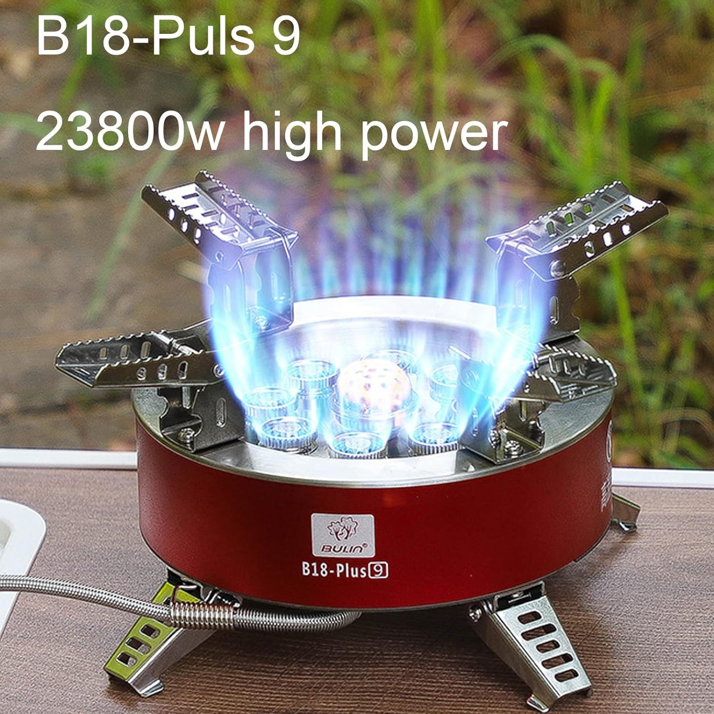BULIN AirOka B18 Puls 23800W Alloy Portable Picnic Camping Stove Windproof Design Gas Cooking Burner with Piezo Ignition and Carrying Case Foldable Stove for Outdoor BackpackingHikingPicnicCar
