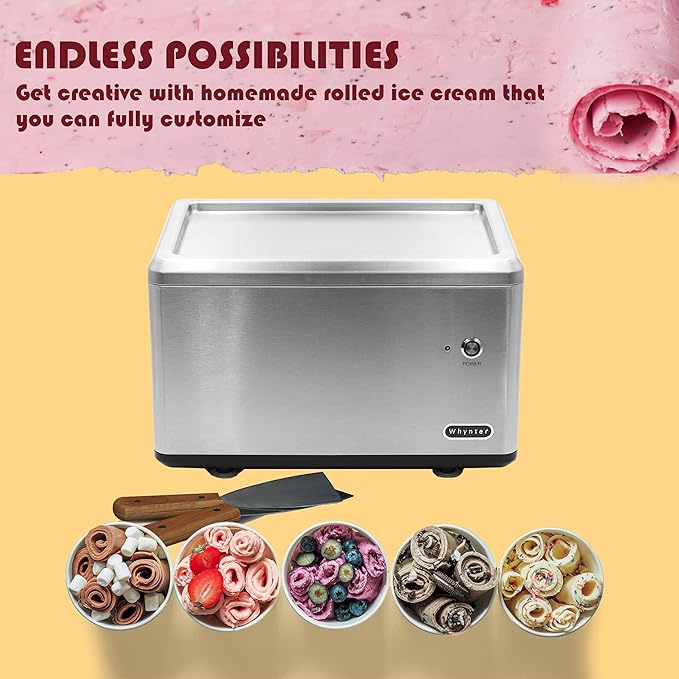 Whynter ICR-300SS 0.5-Quart Stainless Steel Rolled Ice Cream Maker With Compressor