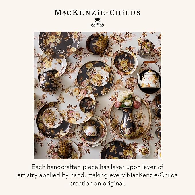 MACKENZIE-CHILDS Wild Rose Brown Utensil Holder