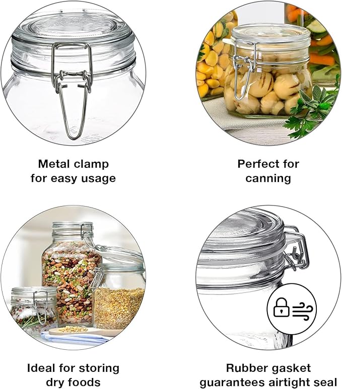 BORMIOLI ROCCO Square Fido Jar 0.75 Liter, 1 EA