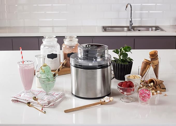 Tylr 2 Quarts Ice Cream Maker, Sorbet, Yogurt, Milkshakes, Smoothie and more, with One Touch program in as little as 20 minutes.