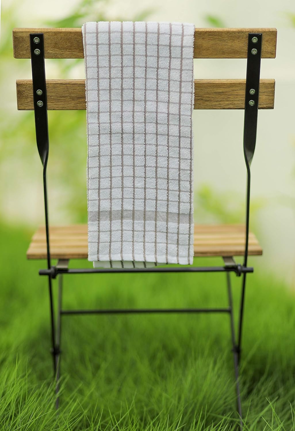 AMOUR INFINI Kitchen Towels Set of 4 - Highly Absorbent, Super Soft Terry Cotton 20x28 Inch Dish Towels with Hanging Loop - Hand & Tea Towels for Cleaning & Drying Dishes (Ass- Blue)