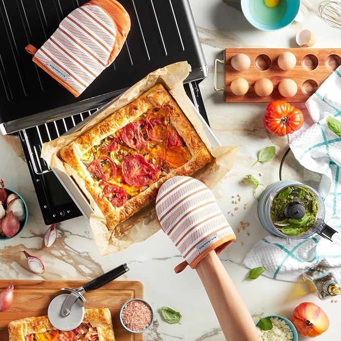 KitchenAid Albany Mini Oven Mitt 2-Pack Set, Honey, 5.5"x8"