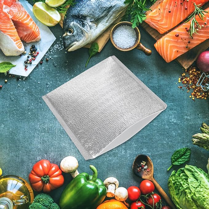 Operitacx 50pcs Thermal Aluminum Reusable Insulation Cold Pouch for Food Grocery Bag Holder Insulated Bag Insulated Mailers for Cold Mailers Food Disposable Ice Bag Camping