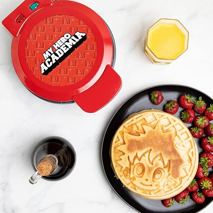 Uncanny Brands My Hero Academia Waffle Maker - Izuku Midoriya on Your Waffles - Waffle Iron