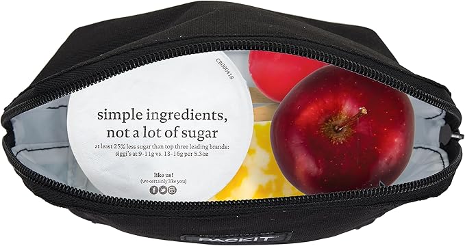 PackIt Freezable Snack Bag, Black, Built with EcoFreeze Technology, Foldable, Reusable, Zip Closure Locks in Cool Dry Air, Great for All Ages, and Fresh Snacks On the Go