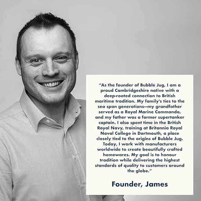 Gurgle Glug Jug The Bubble Jug® Dark Cobalt Blue 50 fl oz 1.5L Litre Extra Large Pitcher - Fish Shaped Jug - Decorative Ceramic Glugging Cocktail, Water and Gin Vase and Gurgling Carafe Pot