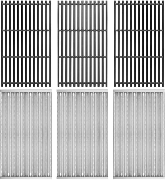 DELSbbq Grill Grates and Emitter Plates for Charbroil Commercial Infrared 4 Burner 463242715 463242716 463276016 466242715 466242716 466242815 466242816 463257520 463255020, G533-0009-W1 G533-2200-W1