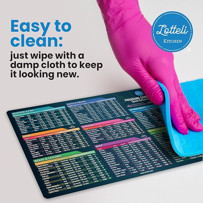 Instant Pot Cooking Times Chart - Pressure Cooker Accessories Cook Times - Easy to Use & Clean Strong Magnet As Seen on The Today Show - Instant Pot Cheat Sheet Magnet Set Quick Guide (Black)