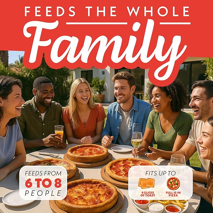 Gourmia Indoor Pizza Oven Air Fryer Toaster – 1800W Countertop Multi-Cooker with Pizza Stone, Digital Controls & 6 Presets – Bake, Toast, Broil, Dehydrate & More