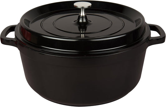 7 Quart Non-Stick Cast Aluminum Dutch Oven Casserole Stockpot 11", Black