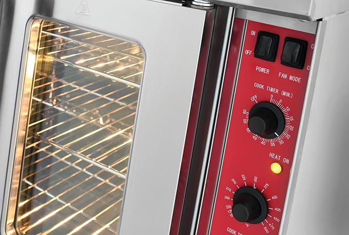 Kratos Commercial Convection Oven, Liquid Propane Powered Full Size Single Deck Freestanding Oven, 54,000 BTU, Stainless Steel