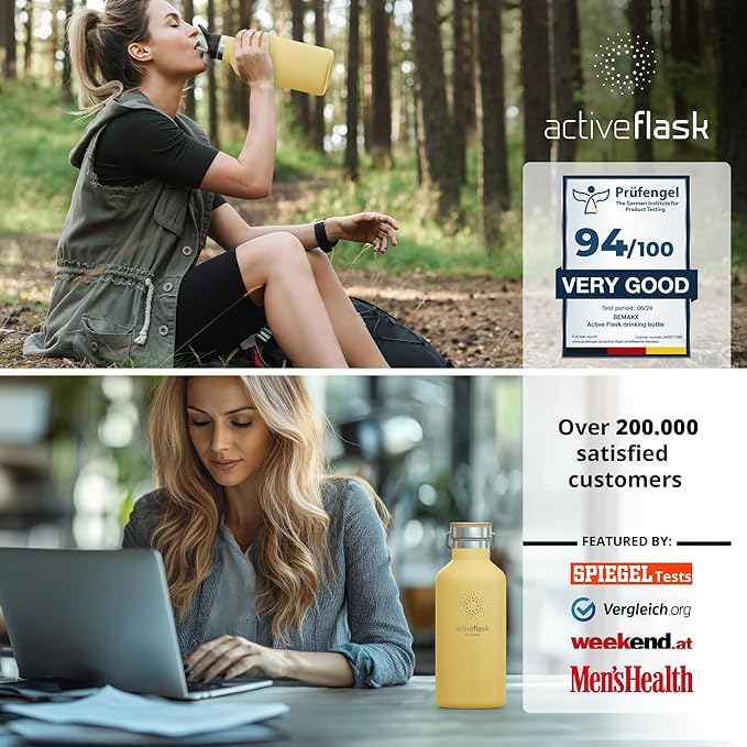 Stainless Steel Water Bottle with Straw, Infuser & 3 Lids: 18/32 OZ Leak-Proof Vacuum Insulated ACTIVE FLASK Drinking Bottles Hot Cold: Double Walled Outdoor Drink Thermo Mug Tea Coffee Sport Gym Bike