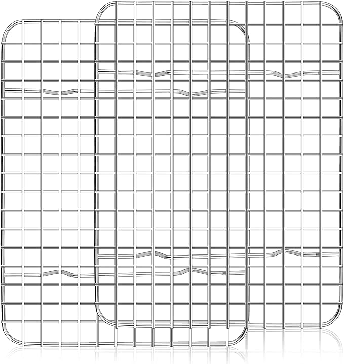 Homikit 2 Pack Cooling Rack Set, 12" x 9" Stainless Steel Baking Rack for Bacon Bread Pizza, Metal Wire Oven Racks for Cooking Roasting Fit Quarter Sheet Pan, Rust Free & Dishwasher Safe