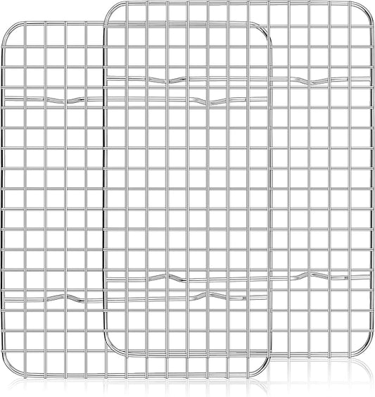 Homikit 2 Pack Cooling Rack Set, 12" x 9" Stainless Steel Baking Rack for Bacon Bread Pizza, Metal Wire Oven Racks for Cooking Roasting Fit Quarter Sheet Pan, Rust Free & Dishwasher Safe