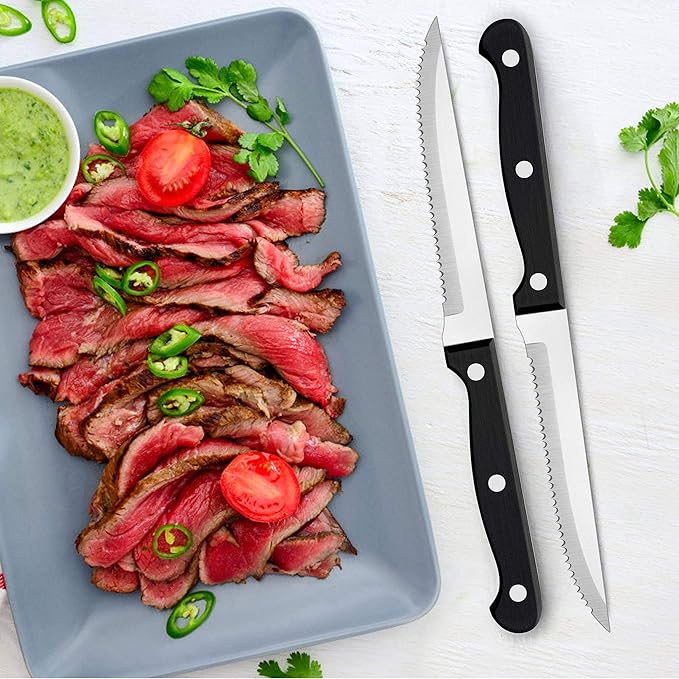 LIANYU 77-Piece Silverware Flatware Set for 12, Plus Steak Knives and Serving Utensils, Stainless Steel Flatware Cutlery Set, Eating Utensils Tableware with Scalloped Edge, Dishwasher Safe