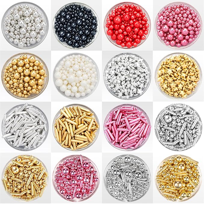 Dazzjoy Gold Rods Sprinkles, Edible Sugar Sprinkles, 120g/4.23oz, Cupcake Toppers, Cake Decorations, Ice Cream, Wedding Party Valentines Easter Supplies