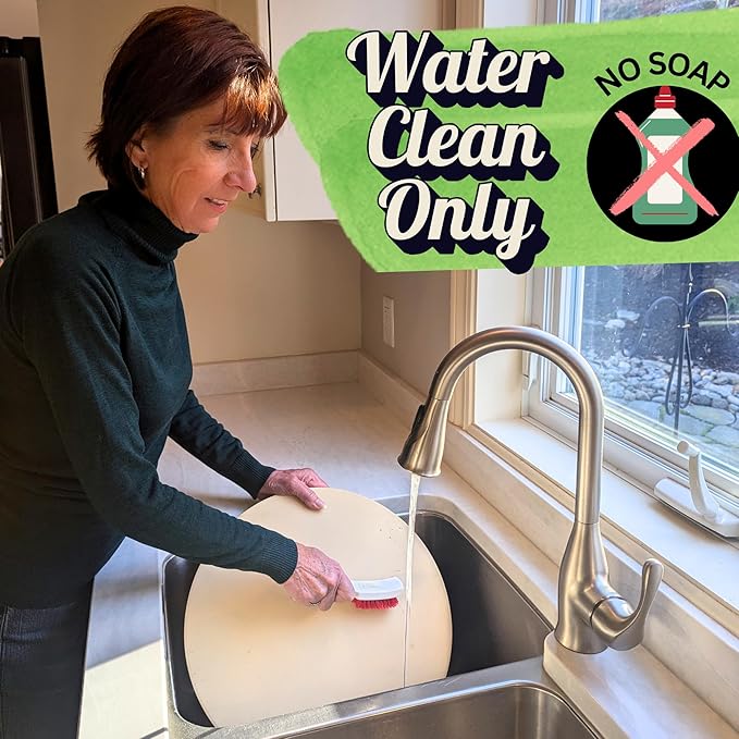 16 inch Round Pizza Stone for Oven - Large Pizza Stone for Grill with Handles and Dough Tool - Round Baking Stone for Bread - Pizza Making Accessories - Cooking Gifts for Food Lovers