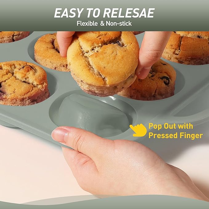 2 Packs 24 Cups Silicone Muffin Pan with Metal Reinforced Frame Mini Size Cupcake Pan Tray Egg Bites Silicone Circle Cookie Molds Muffin Tin Tart Pans Baking Sheet Set for Breakfast Sandwiches