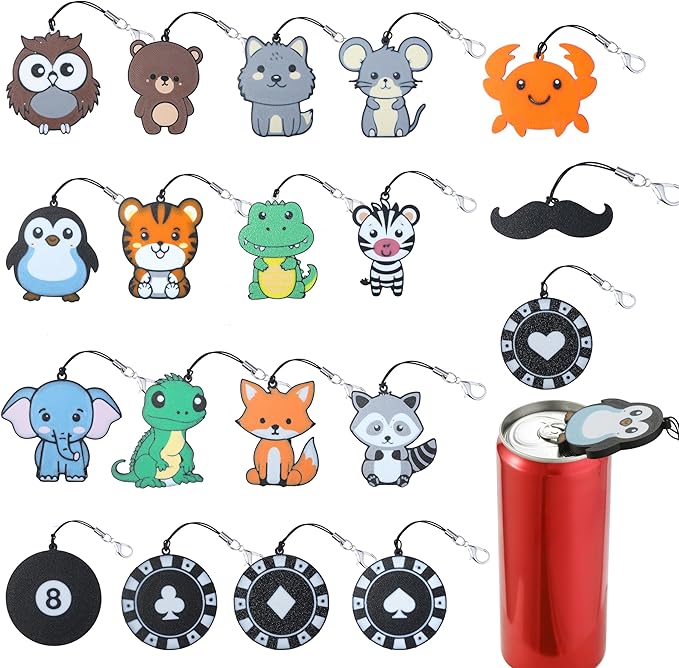 Cartoon Can Protector - Cute Easy Tab Can Opener Drink Can Protector Cap for Coke,Beer Soda,Party,BBQ,Beach Accessory