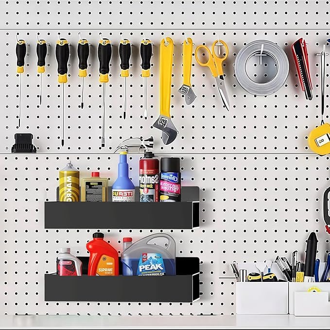 Magnetic Spice Rack Organizer for Fridge Seasoning Organizer for Kitchen storage with Screw or Adhesive Hanging,Magnetic Shelf with Hook for Refrigerator and Oven (Black, 5pack)