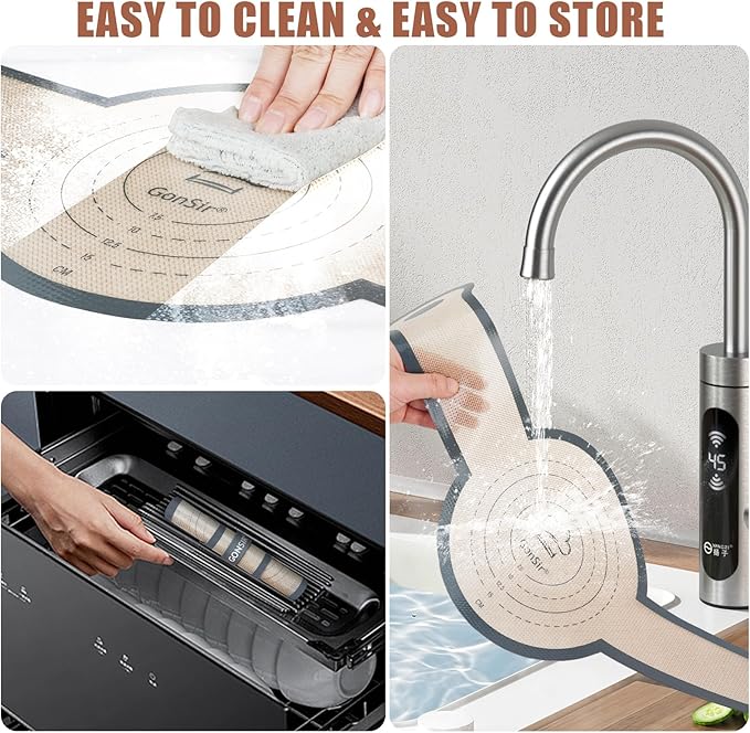 Sourdough Silicone Bread Sling, Non-Stick & Easy Clean Dutch Oven Baking Mat with Longer Handles, Silicone Baking Sling to Transfer SourDough Easily, Reusable Bread Mat Set with Storage Bracelet
