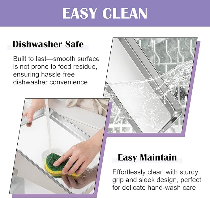 E-far Large Baking Sheet with Wire Rack (2 Pans + 2 Racks), 20 x 14 Inch Stainless Steel Cookie Pans Tray & Cooling Rack for Baking, Non Toxic & Heavy Duty & Rust Free, Oven & Dishwasher Safe