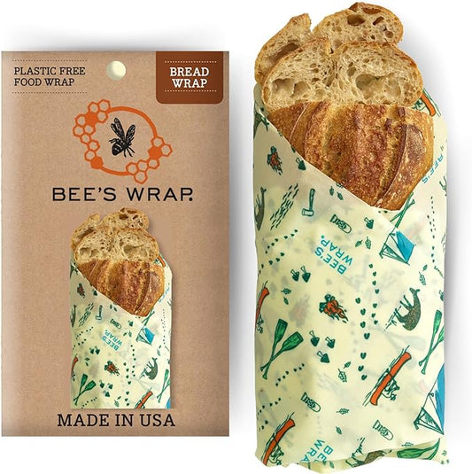 Bee's Wrap Beeswax Wraps for Food - Great Outdoors Bread Wrap - Made in USA Reusable Bread Storage Bags - Organic & Eco-Friendly Alternative to Aluminum Foil, Sourdough Bags & Plastic Wrap