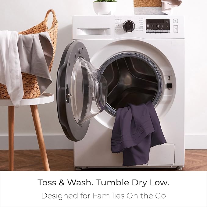 Mellanni King Sheets Set - 4 PC Iconic Collection Bedding - Hotel Luxury, Extra Soft, Cooling Bed Sheets - Wrinkle, Fade, Stain Resistant (King, Purple)