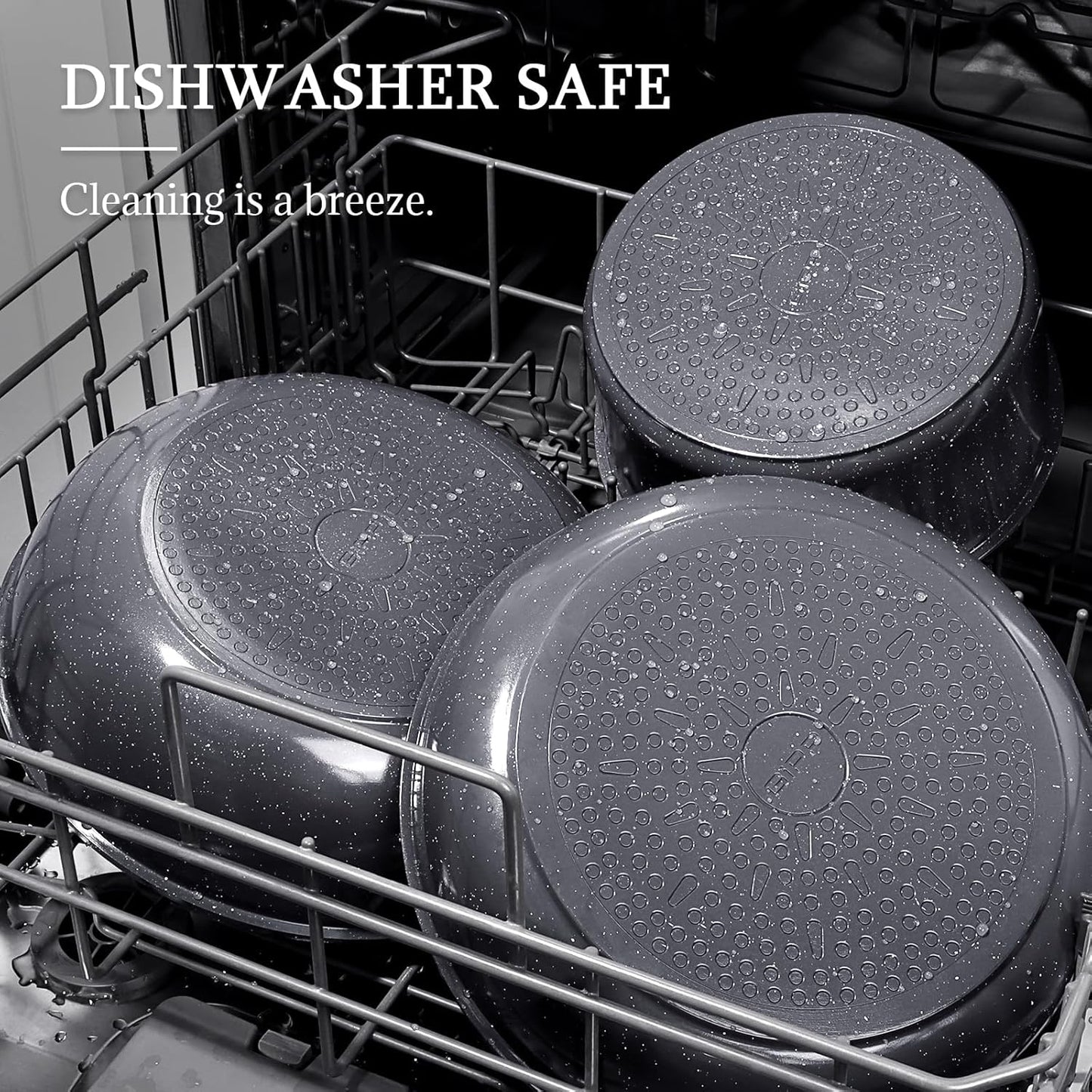 GiPP Ceramic Pots and Pans Set Non Stick, 11 Piece Nonstick Detachable Handle Cookware Sets, Non Toxic Induction Kitchen Pot and Pan with Removable Handle, Healthy RV Cookware, Dishwasher ＆Oven Safe