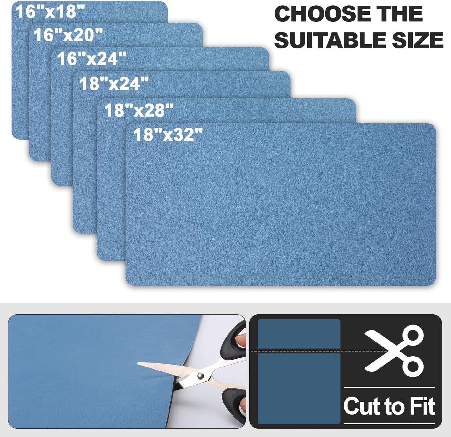 Dish Drying Mat for Kitchen Counter | Coffee Bar Mat for Countertops | Heat Resistant Drainer Mat with Non-slip Rubber Backed | Hide Stain Kitchen Absorbent Draining Mat | Blue 16"x20"