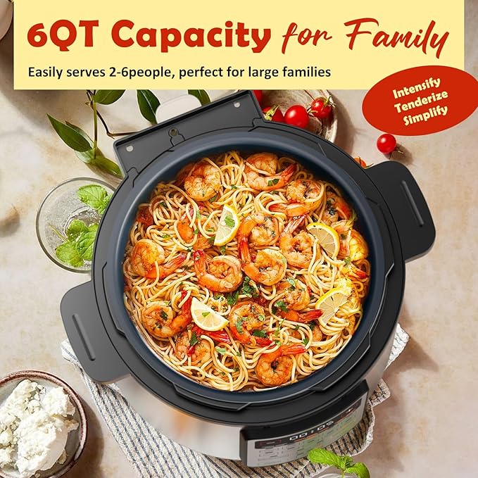 Fullwill Electric Pressure Cooker Uni 6qt, 9-in-1 Multi-Functional Slow Cooker, Rice Cooker, Yogurt Maker, Cake Maker, Sauté Pan, Steamer, Food Warmer, Soup Maker