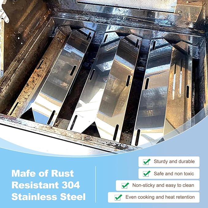 17 3/4” Stainless Steel Heat Plate and 19.25" Cooking Grids for Jenn Air 720-0336,720-0337,720-0511, 720-0512, 720-0339 Gas Grill,Grates Replacement For JennAir Grill