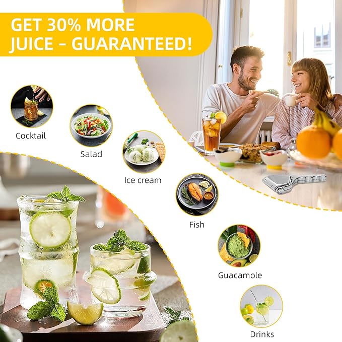 Lemon Squeezer Stainless Steel, Heavy - duty Lime Squeezer, Manual Citrus Squeezer, Manual Juicer That Easily Squeezes Out All the Juice