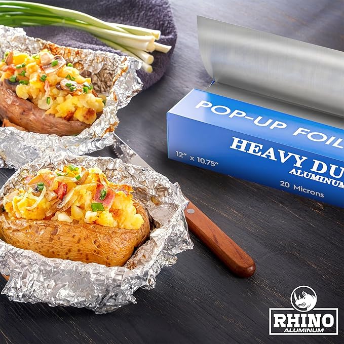 Precut Pop Up Heavy Duty Aluminum Foil Sheets - 300 Pcs of Ultra Thick 20 Micron Foil Sheets for Food - (12"x10.75") Premium Cooking Liners for Versatile Use in Cooking & Baking