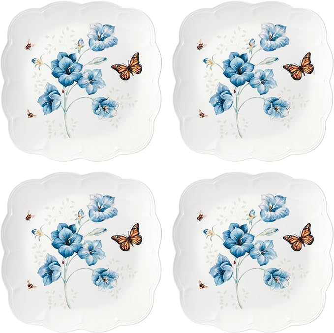Lenox 894309 Butterfly Meadow Square 4-Piece Dinner Plates