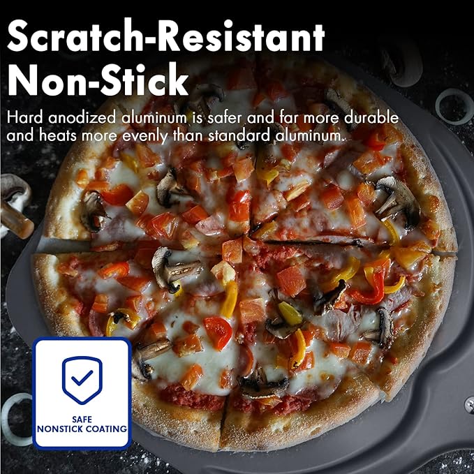 Professional Aluminum Pizza Paddle, 12 Inch Perforated, Restaurant Grade, Long Handle Non-Stick Metal Pizza Peel for Outdoor Oven