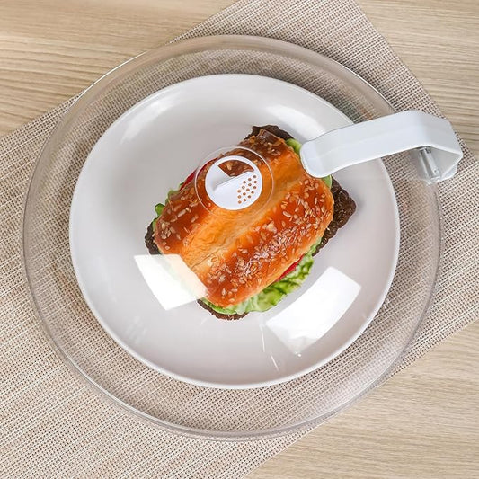 WENWELL Microwave Splatter Cover for Food 12",Large Clear Microwave Splash Guard Cooker lid with Handle,Dish bowl Plate Serving Cover Home Kitchen Essential,BPA-Free,Saft Plastic