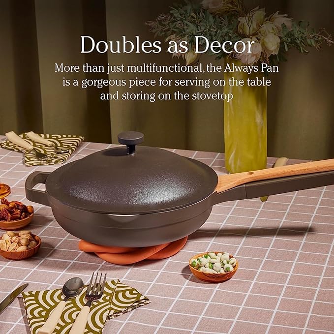 Our Place Large Always Pan 2.0-12.5” (4 Qt) Nonstick, Toxin-Free Ceramic Cookware | Patented 10-in-1 Aluminum Frying & Sauté Pan | Safe for Oven, Induction & All Cooktops up to 450°F | Blue Salt