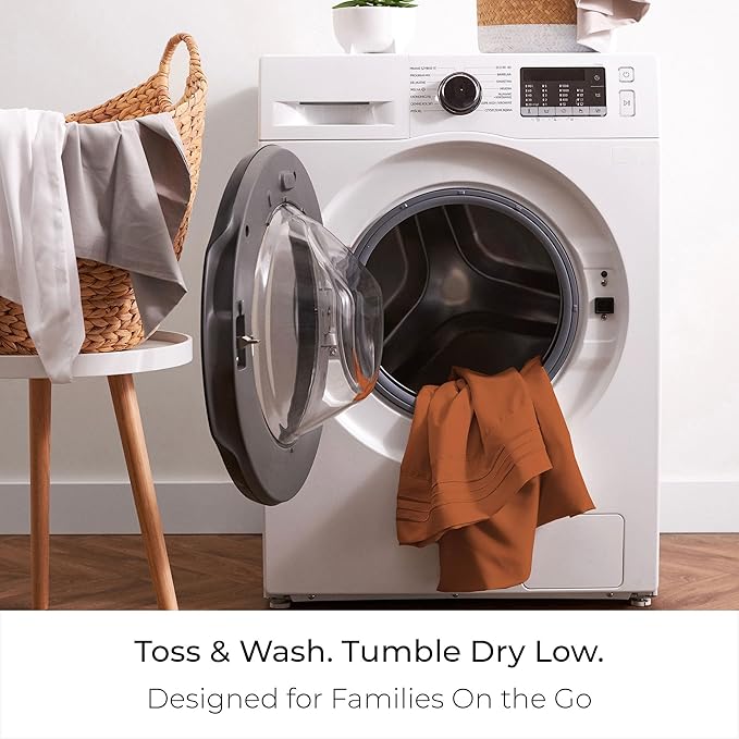 Mellanni California King Sheets Set - 4 PC Iconic Collection Bedding - Hotel Luxury, Extra Soft, Cooling Bed Sheets - Wrinkle, Fade, Stain Resistant (Cal King, Terracotta)