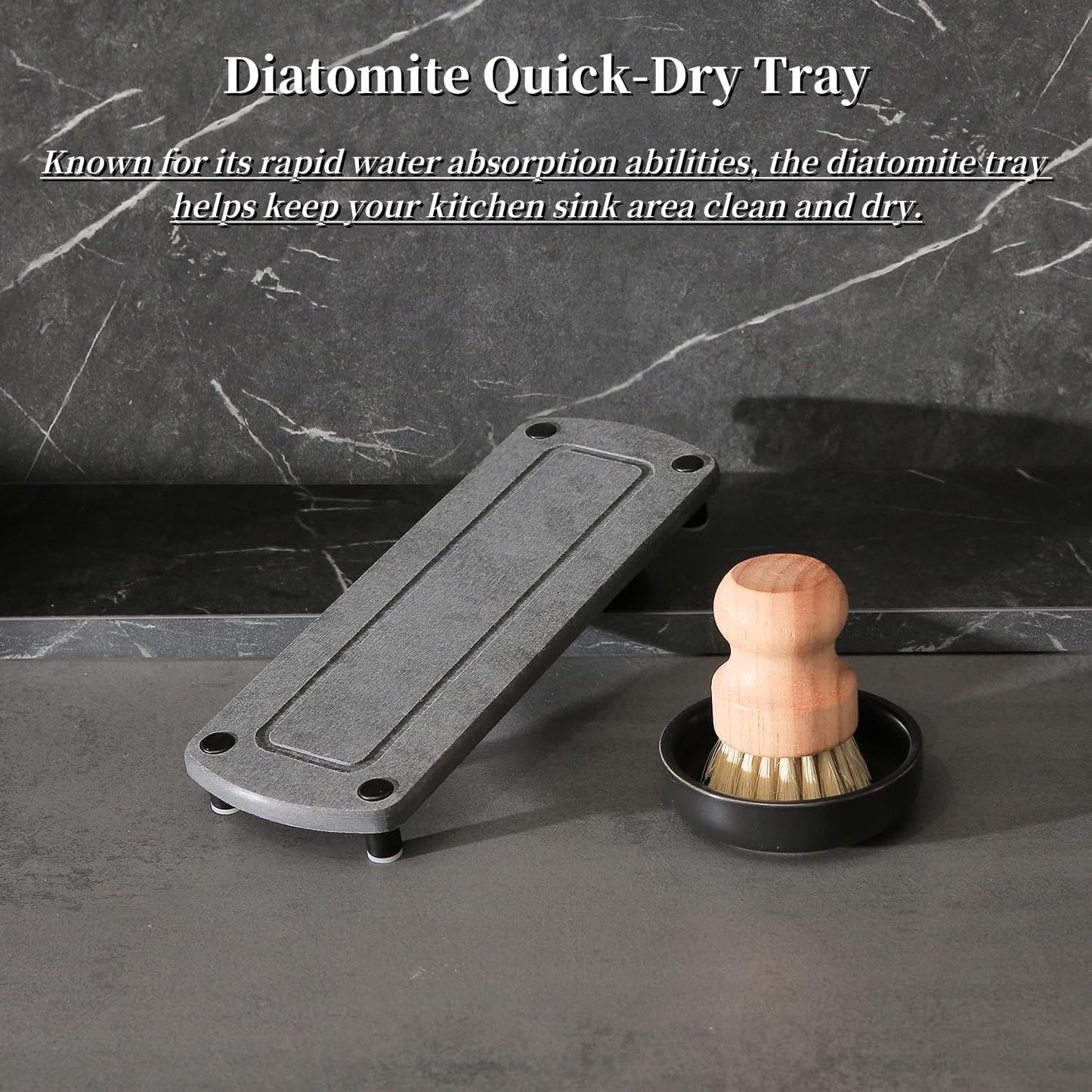 MOMEEMO Amber Glass Soap Dispenser Set Comes with Stainless Steel Pumps, Instant Dry Tray, and Dish Scrub Brush, Suitable for Soap Dispenser for Kitchen Sink. (Amber)