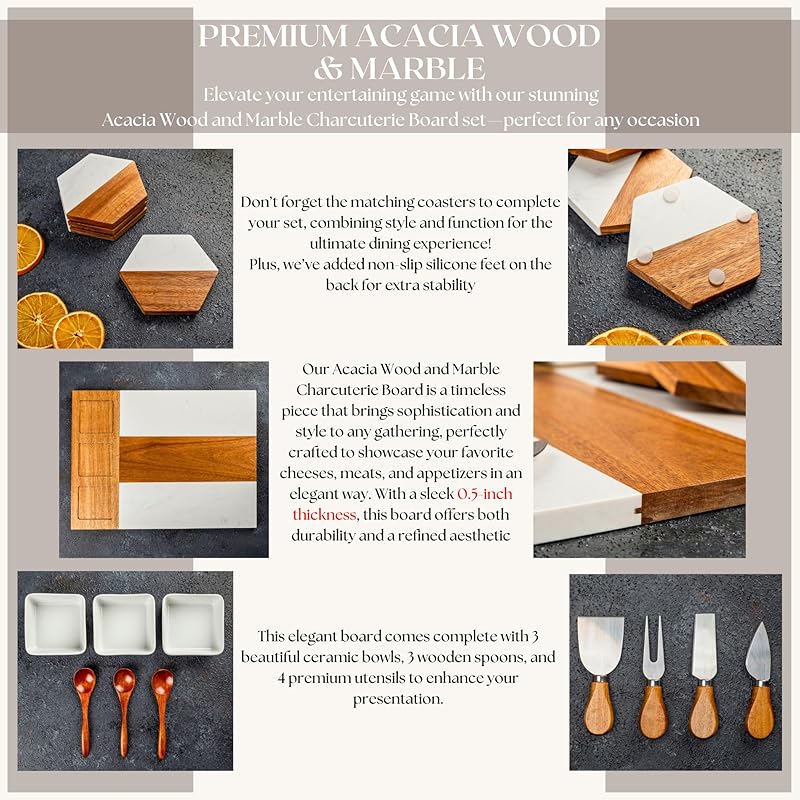 Personalized Charcuterie Board - Custom Engraved Wooden Marble Cheese Boards for Bridal Shower, Wedding, Housewarming, Birthday & Anniversary Gifts - Perfect Gift for Couples & Women