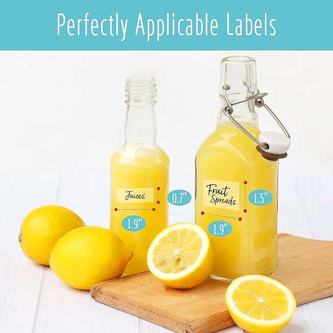 Hebayy 612 Script Pantry Food Labels, Water & Oil Resistant Pantry Label Stickers Food Jar Label for Organization and Storage