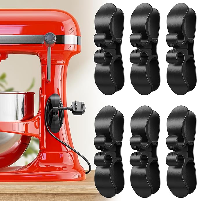 6PCS Upgraded Cord Organizer for Appliances, Kitchen Appliance Cord Organizer Stick On, Appliance Cord Wrappers, Cord Holder, Cord Winder for Air Fryer, Blender, Coffee Maker, Pressure Cooker, Toaster