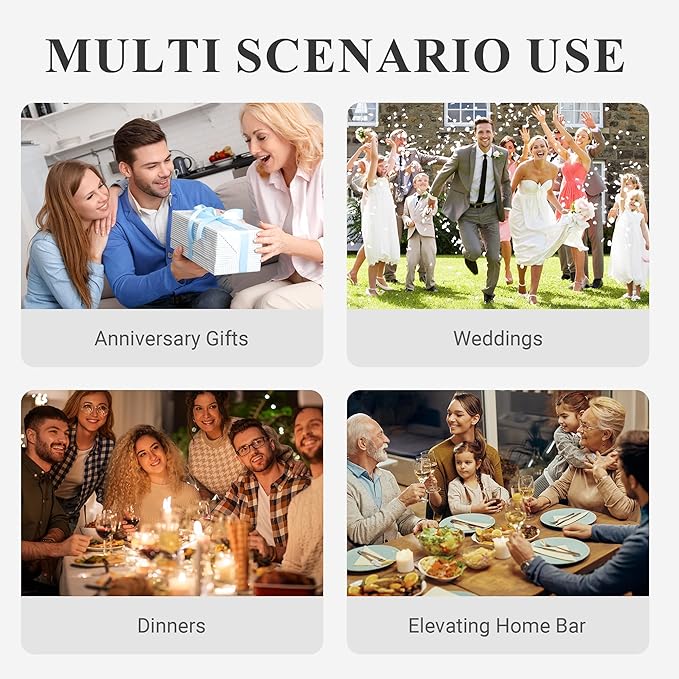 MICHLEY Long Stem Crystal Wine Glasses Set of 2-17.6 oz Lead-Free Crystal Glassware for Red & White Wine,Elegant Drinking Cups for Weddings, Parties, Gifts