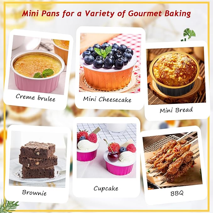 5oz Cupcake Pans Muffin Tins 100 Pack,LNYZQUS Aluminum Foil Mini Cake Baking Cups with Dome Lids,Disposable Ramekins Cupcake Liners,Small Cake Mini Pie Baking Pan for Christmas -Red