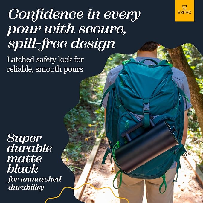 ESPRO P6 32 Ounces French Press Coffee Maker, Double Walled Stainless Steel Insulated, Matte Black